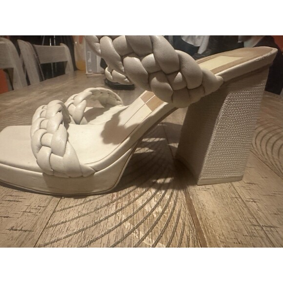 Dolce Vita Cream Hardey Braided Woven Slip-On Sandals Shoes Size Women’s Sz 7.5 - Picture 3 of 8